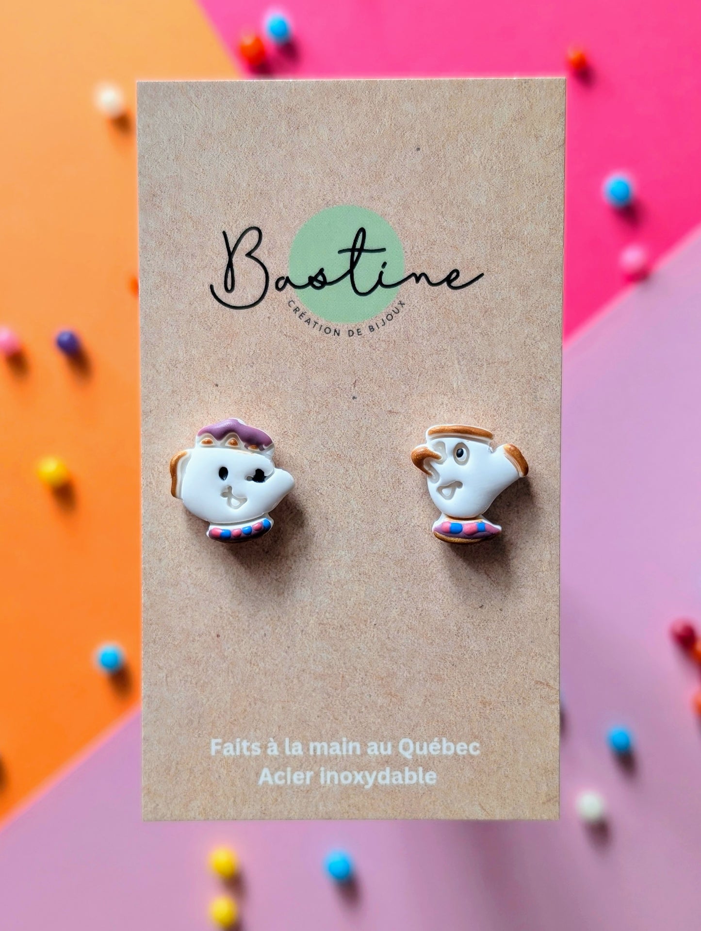 Daisies - Hypoallergenic stainless steel polymer clay stud earrings