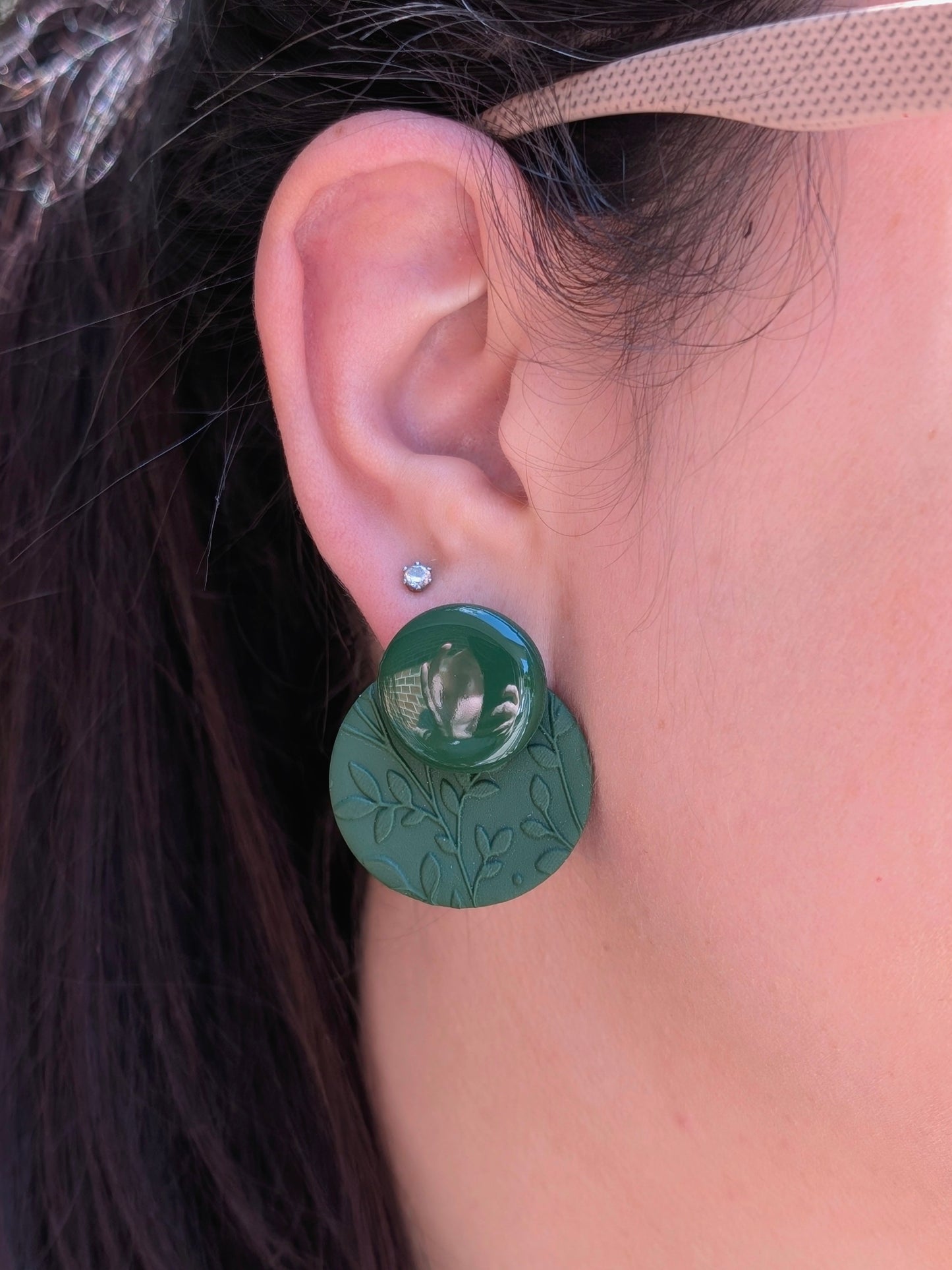 Elia - Boucles d'oreilles pendantes en argile polymère et acier inoxydable hypoallergène