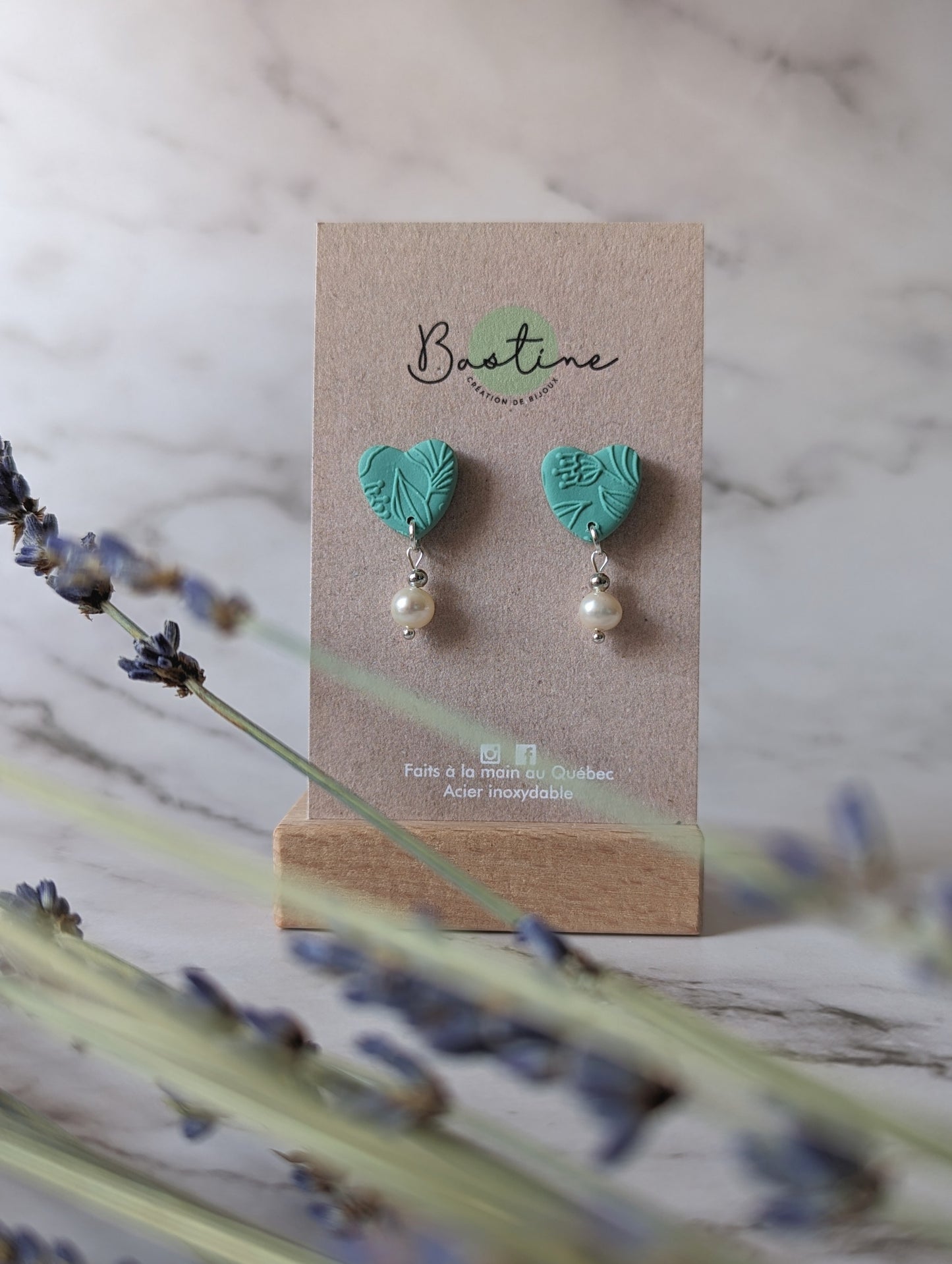 Capucine (Couleurs pastels) - Boucles d'oreilles studs en argile polymère acier inoxydable hypoallergène
