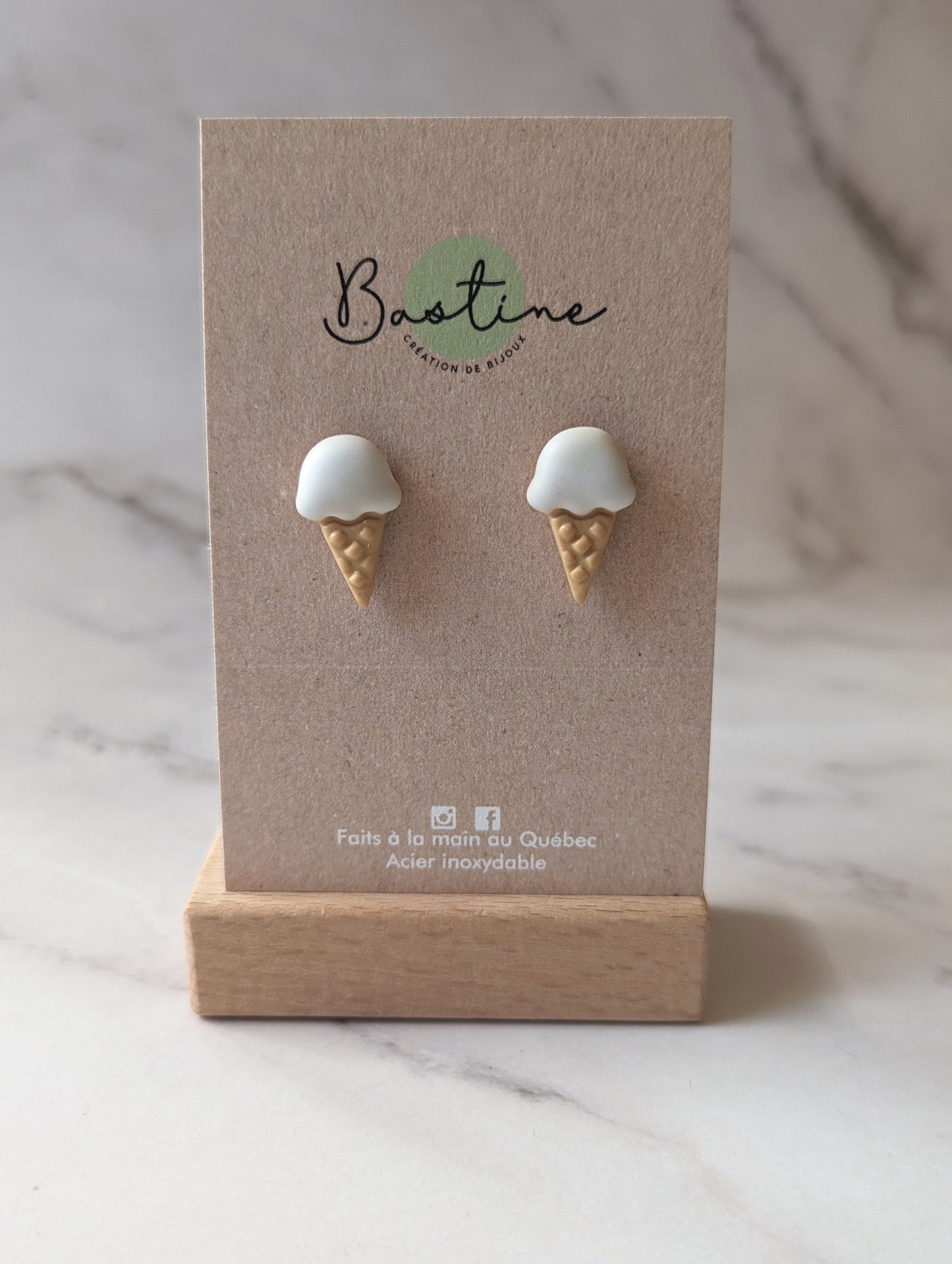 Cornets - Polymer clay and hypoallergenic stainless steel stud earrings