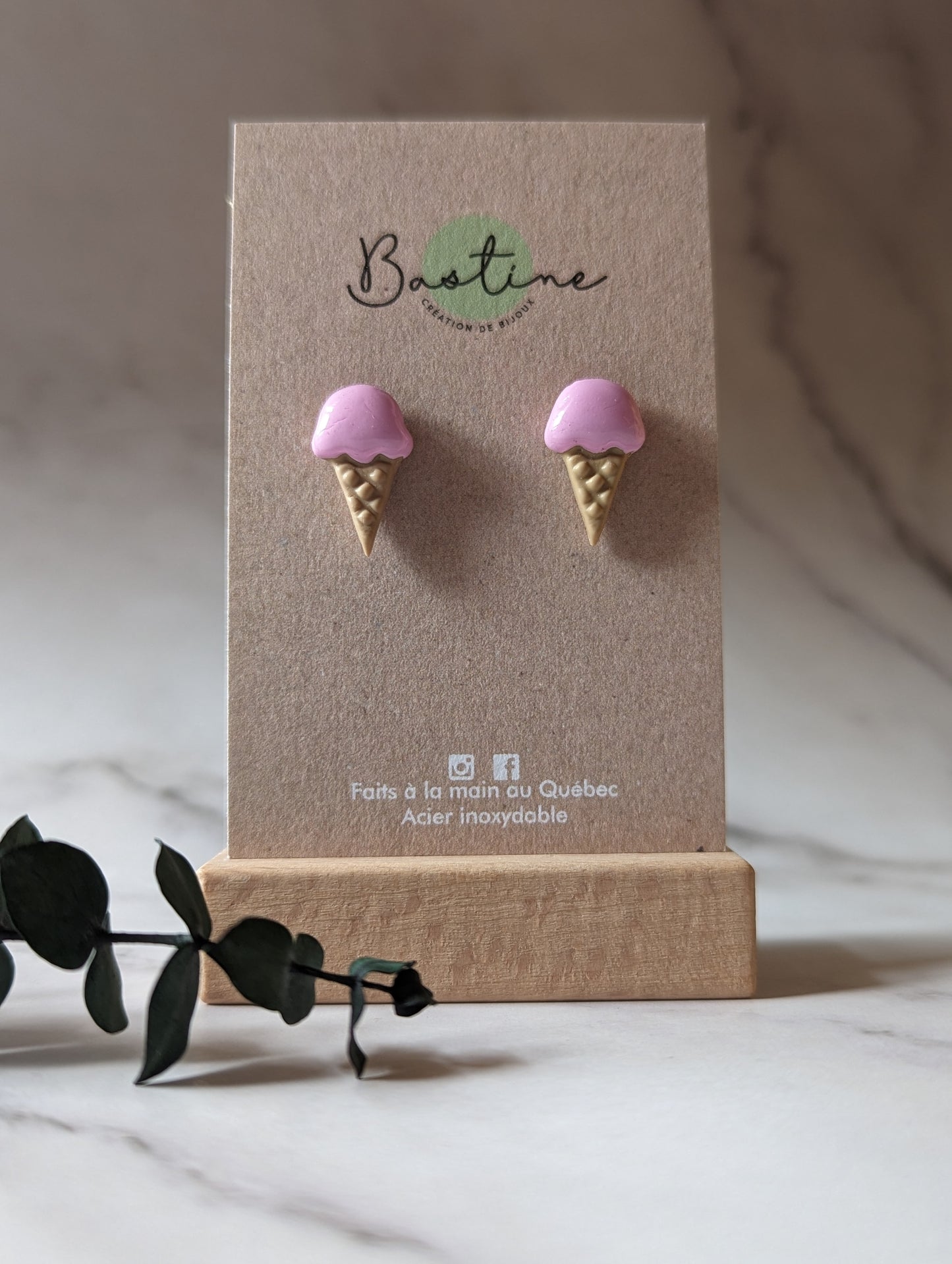 Cornets - Polymer clay and hypoallergenic stainless steel stud earrings