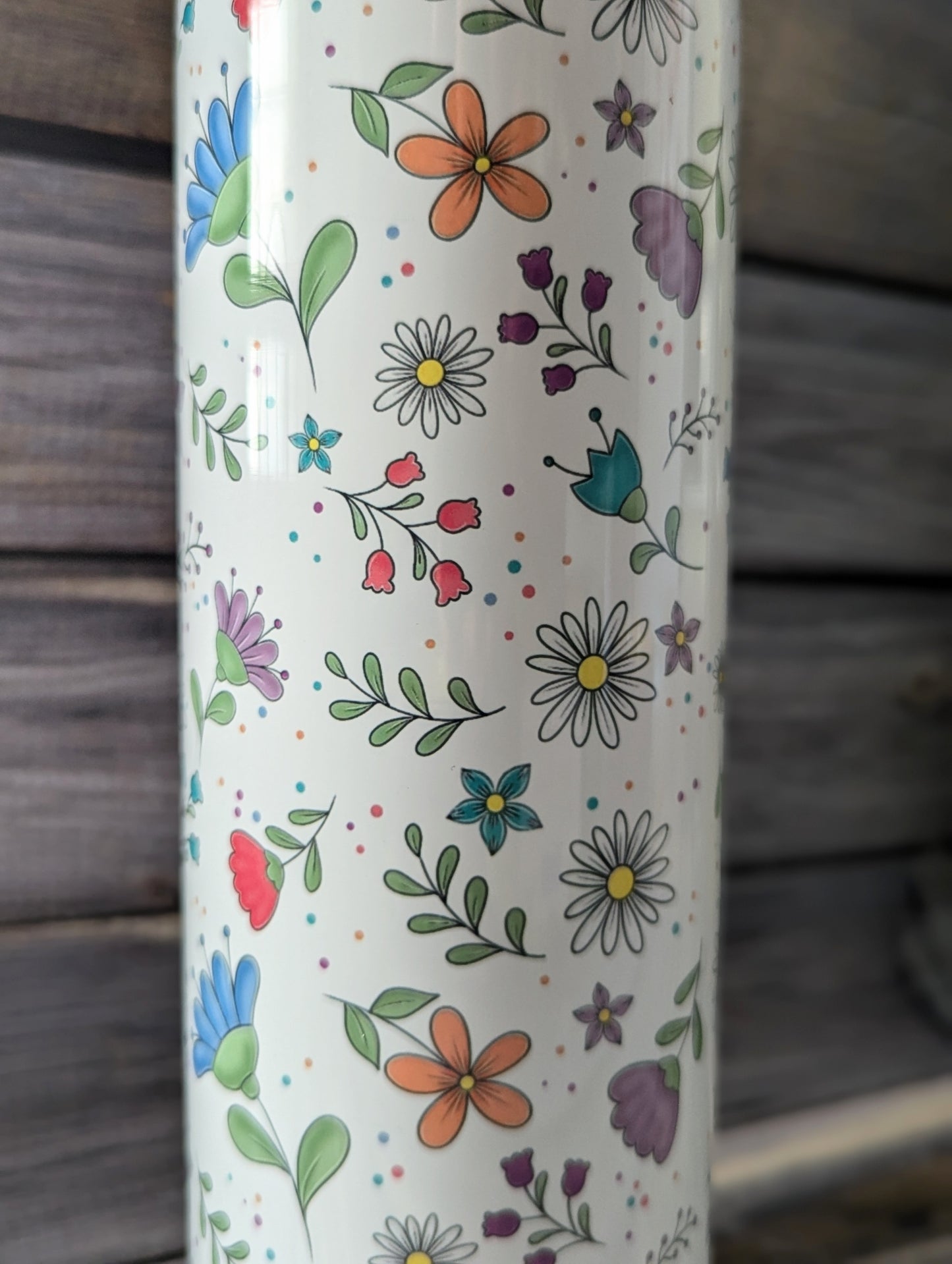 Verre isotherme fleurs blanches