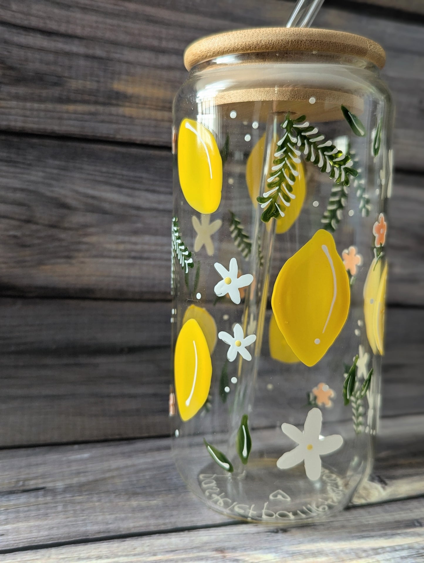 Citrons - Verre cannette Pastel & Paillettes