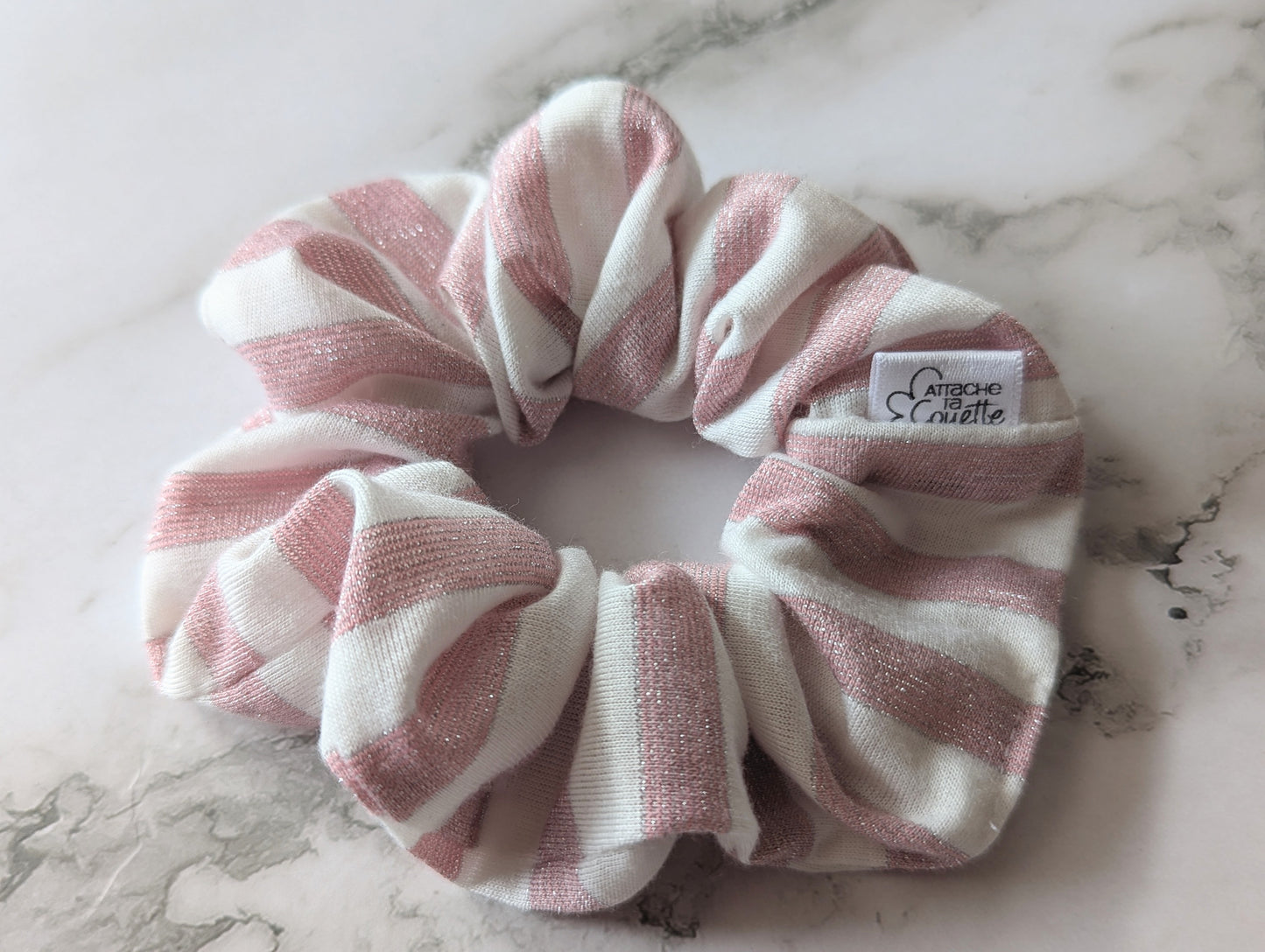 Rayures roses - chouchou Attache ta couette