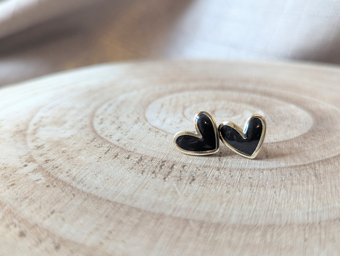 Hearts with Charms - Hypoallergenic Stainless Steel Polymer Clay Stud Earrings
