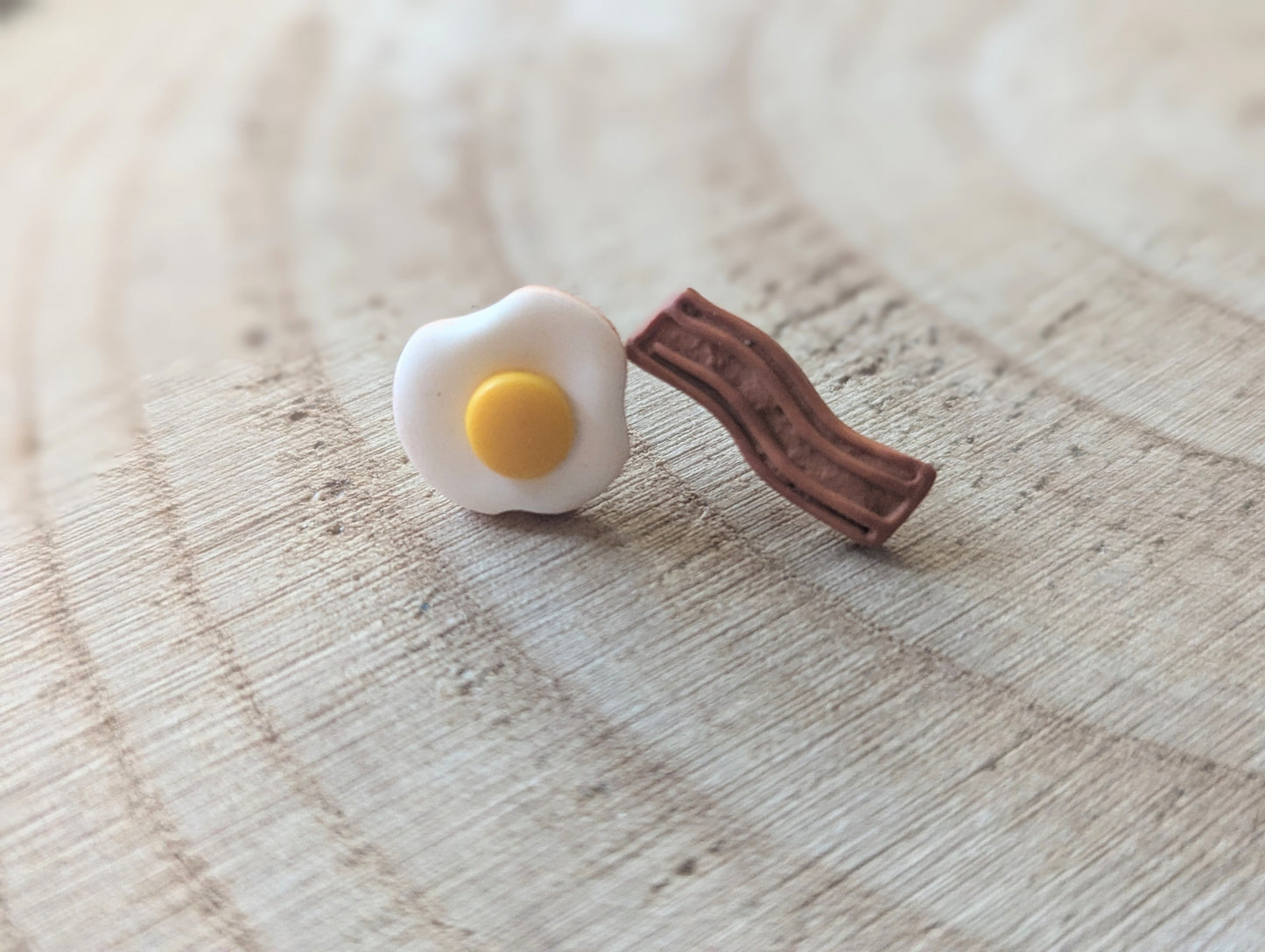 Déjeuner - Boucles d'oreilles studs en argile polymère acier inoxydable hypoallergène