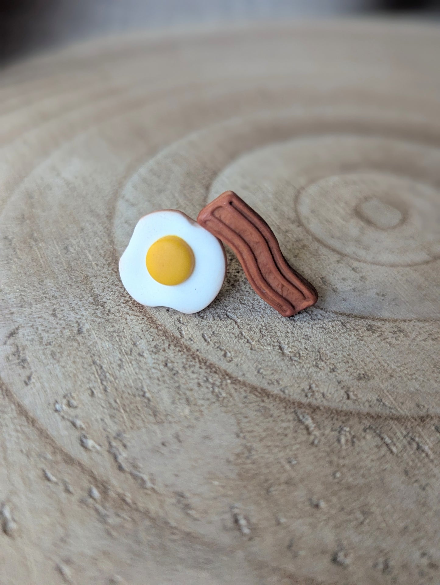 Déjeuner - Boucles d'oreilles studs en argile polymère acier inoxydable hypoallergène