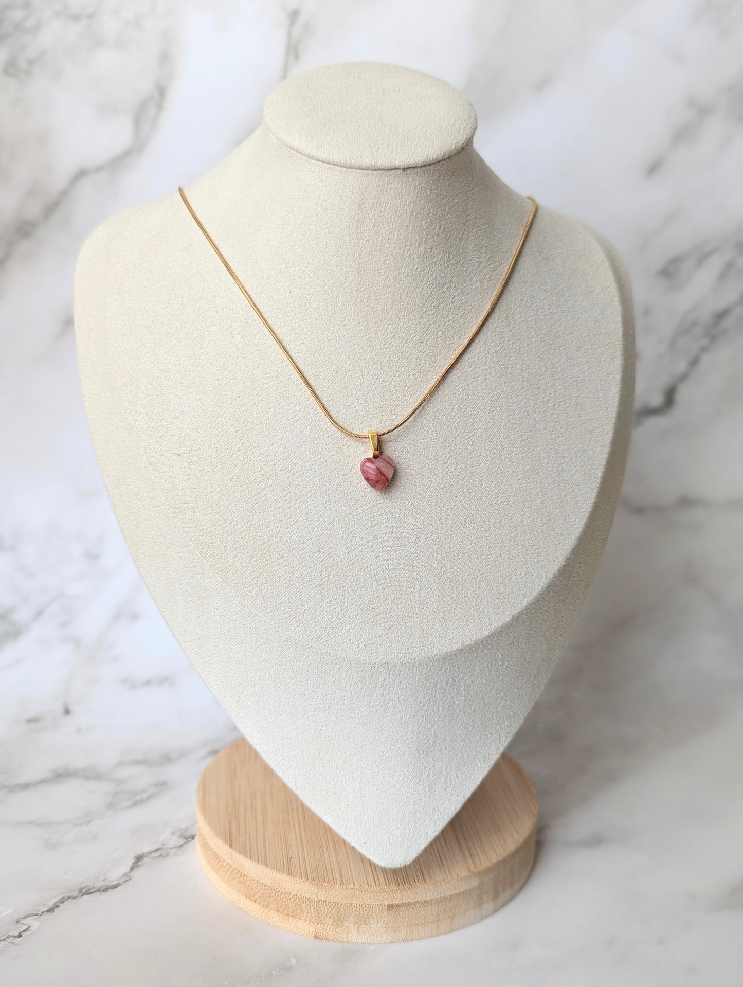 Polymer clay heart necklace – Handmade jewelry