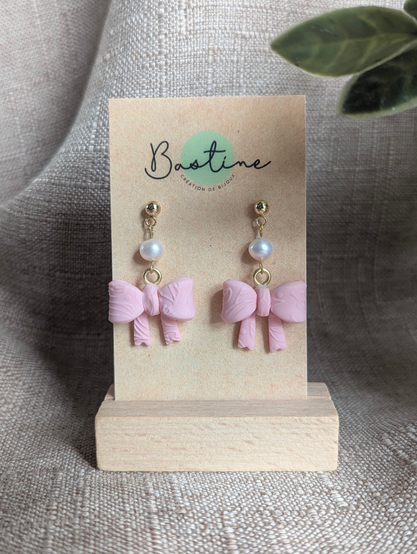 Boucles élégantes - Boucles d'oreilles pendantes argile polymère et acier inoxydable hypoallergène