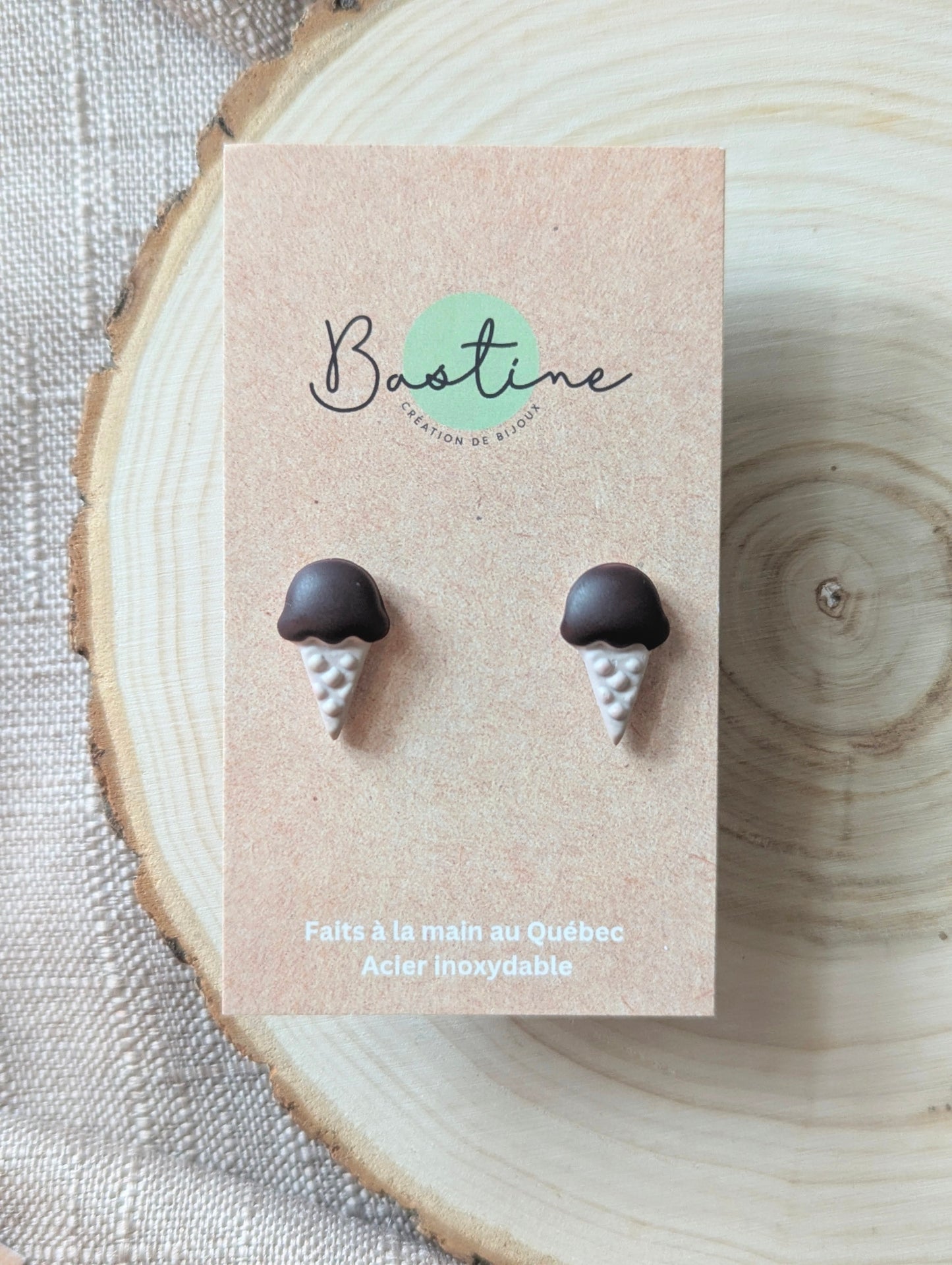 Cornets - Polymer clay and hypoallergenic stainless steel stud earrings