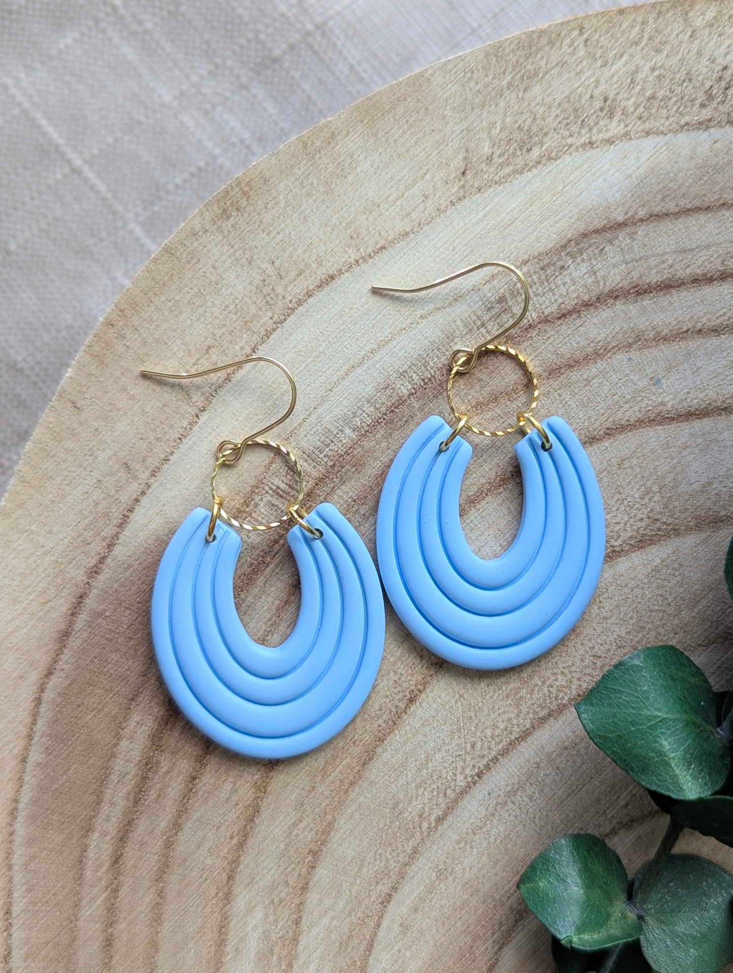 Joséphine - Polymer clay and stainless steel dangling earrings