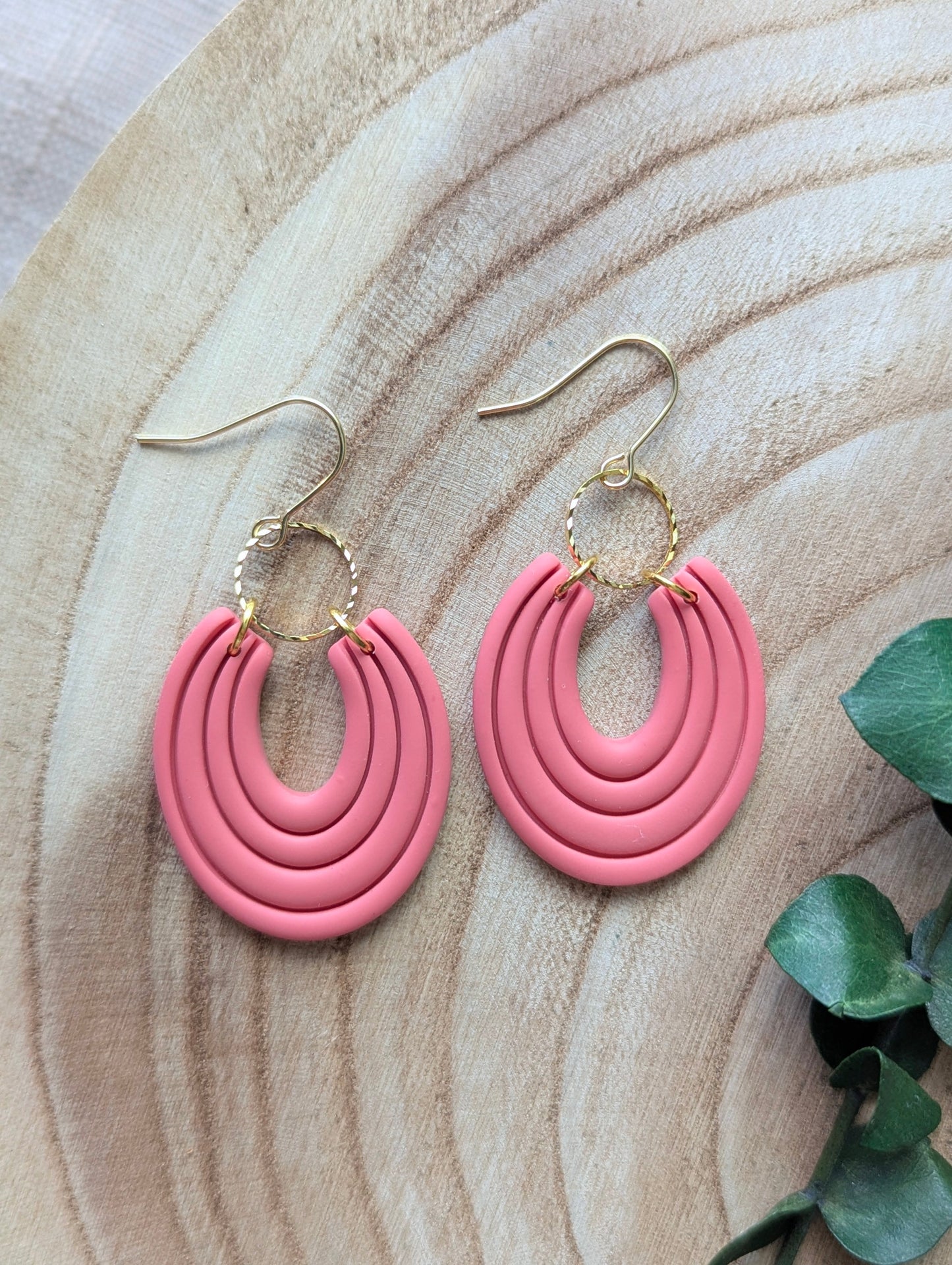 Joséphine - Polymer clay and stainless steel dangling earrings
