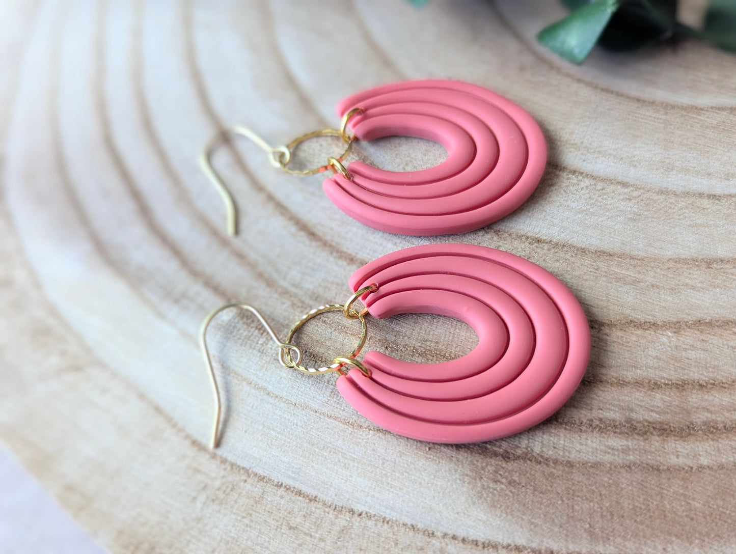 Joséphine - Polymer clay and stainless steel dangling earrings