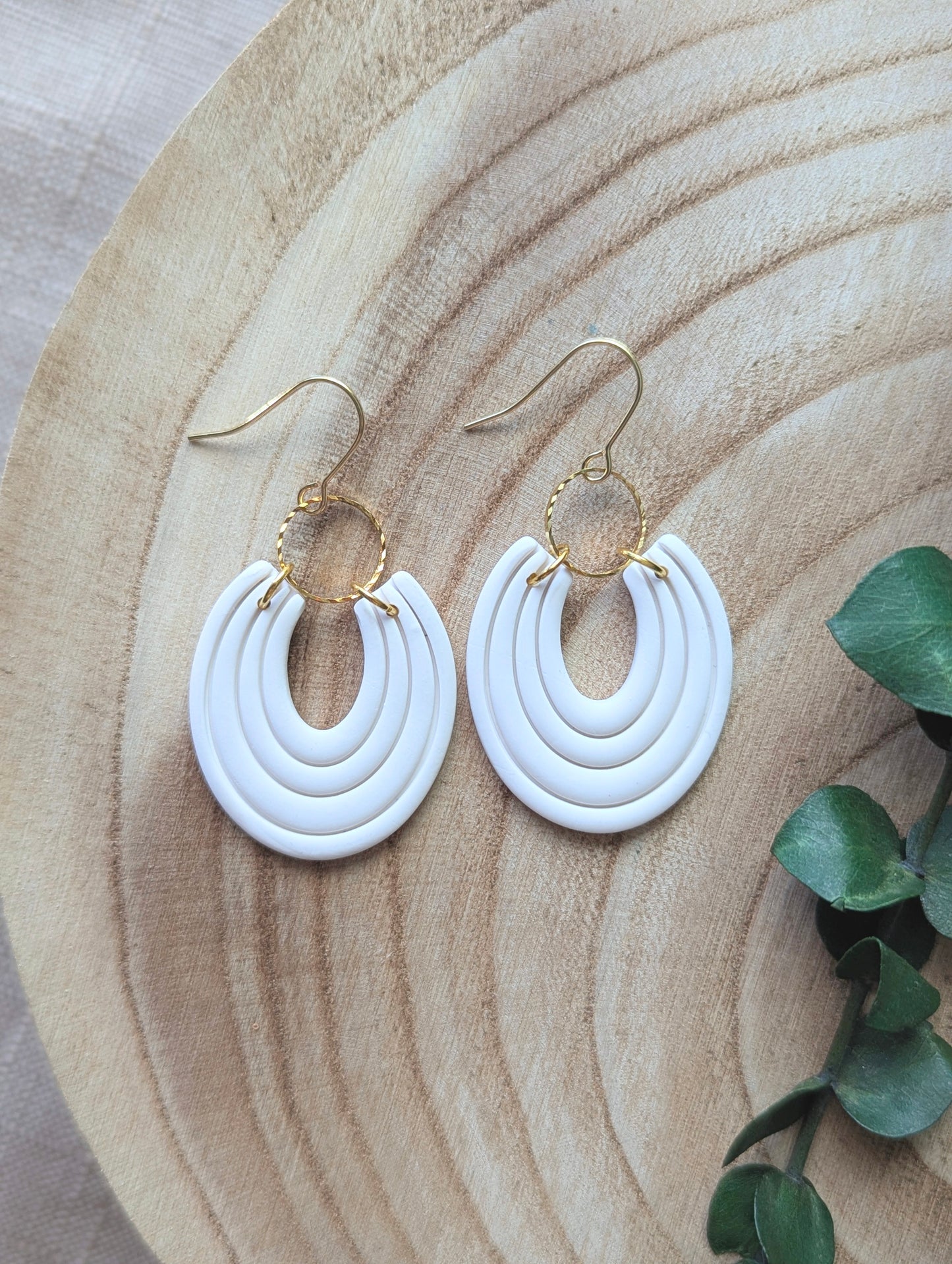 Joséphine - Polymer clay and stainless steel dangling earrings