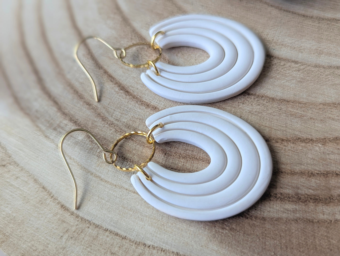 Joséphine - Polymer clay and stainless steel dangling earrings