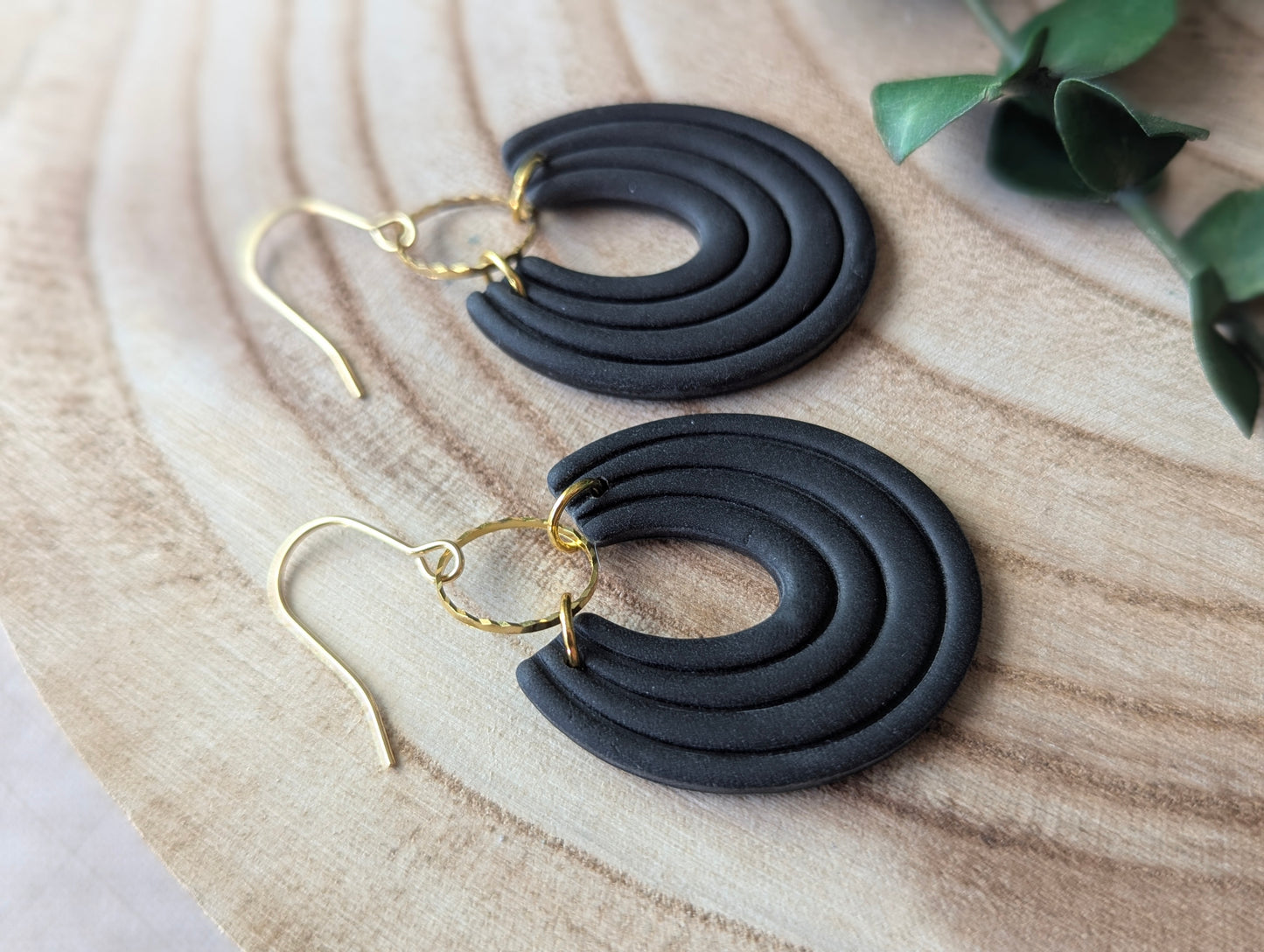 Joséphine - Polymer clay and stainless steel dangling earrings