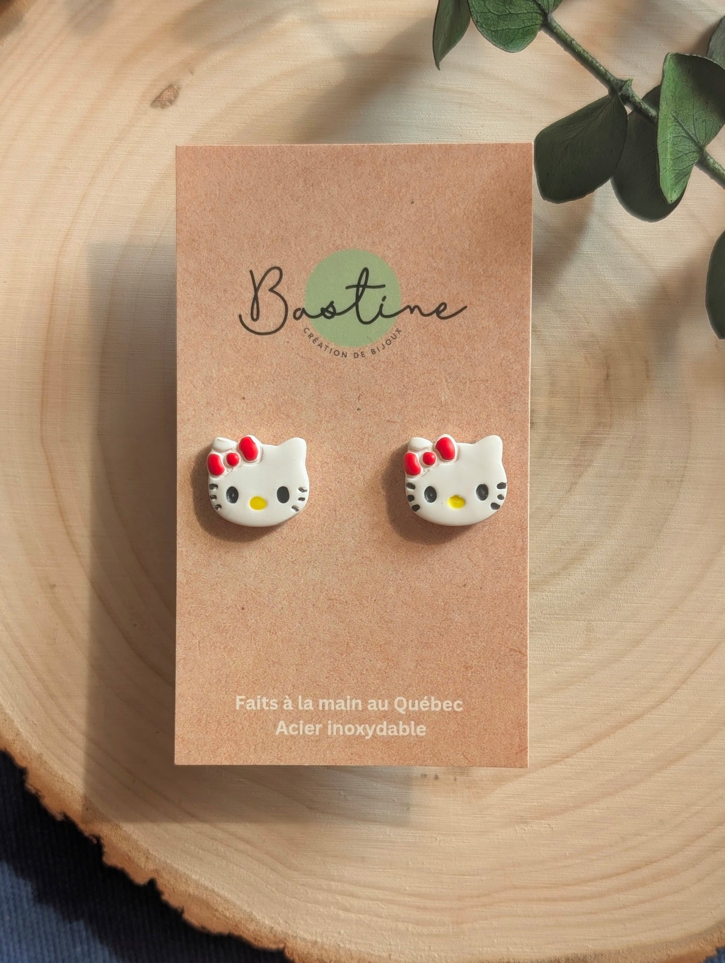HK - Hypoallergenic stainless steel polymer clay stud earrings