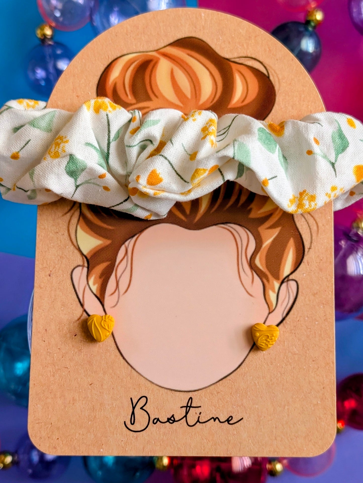 Duo chouchou et boucles d’oreilles - Champ fleuri