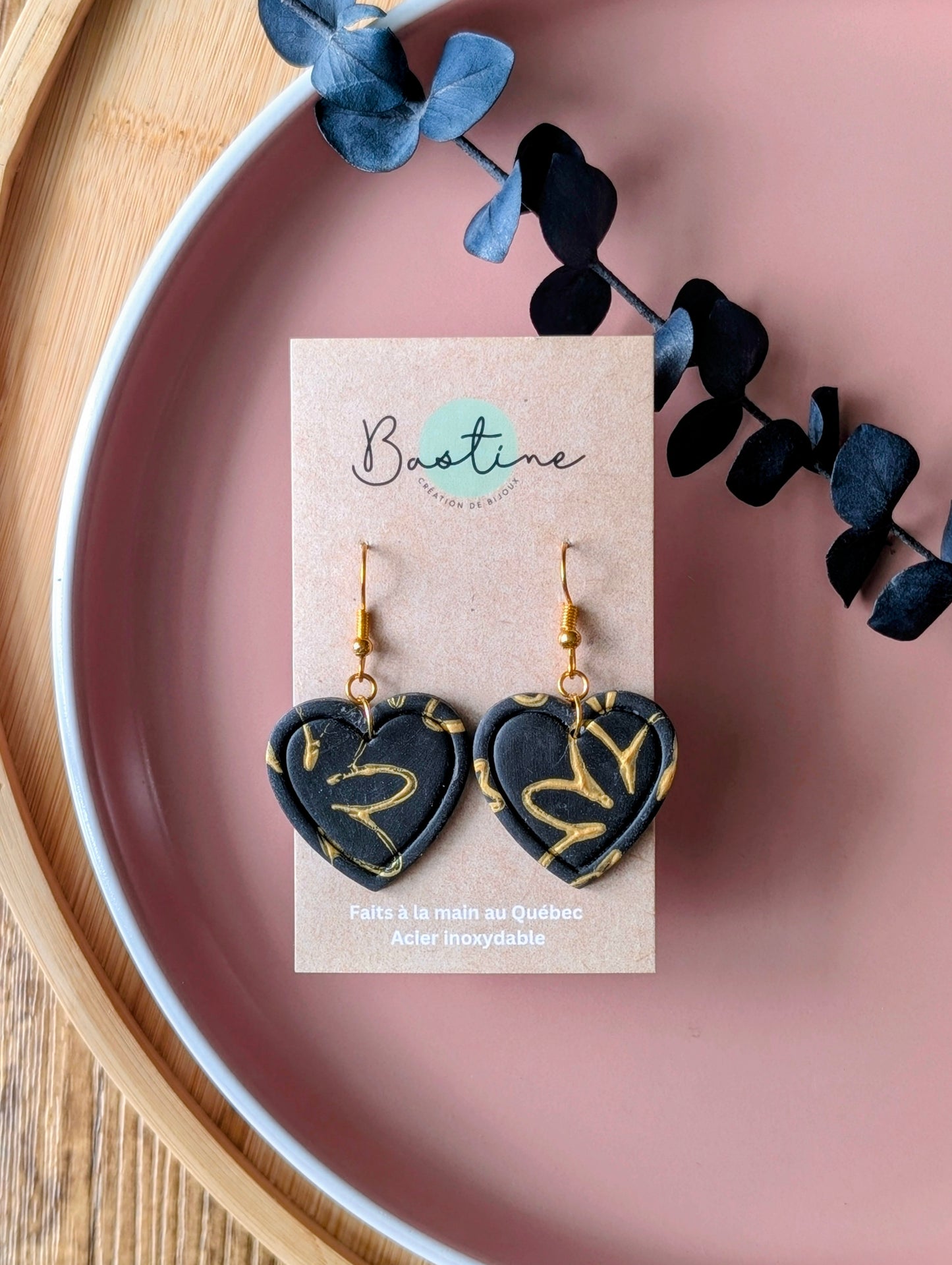 PROMO - Coeurs noir et or