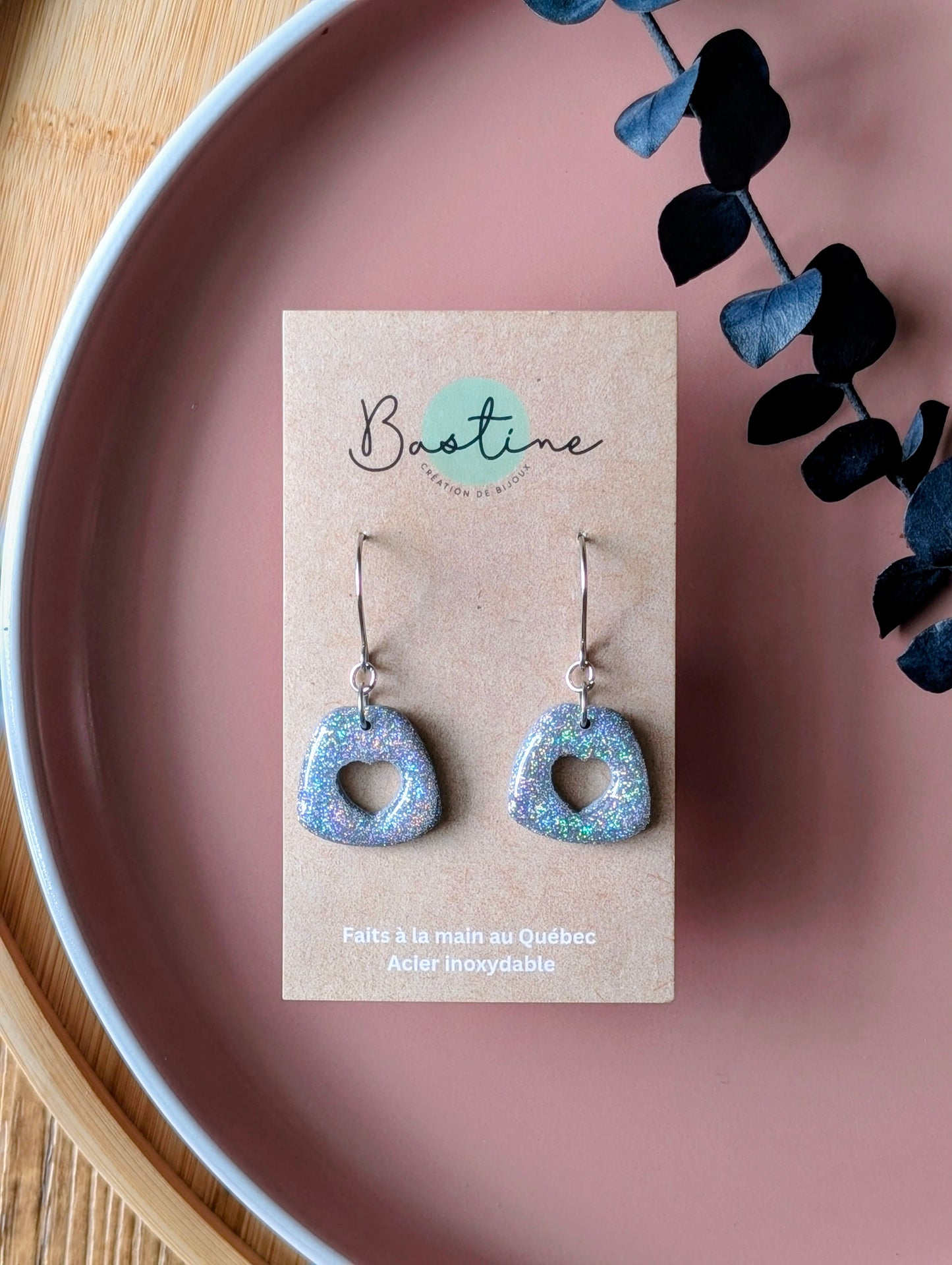 PROMO - Pendantes coeurs holographiques