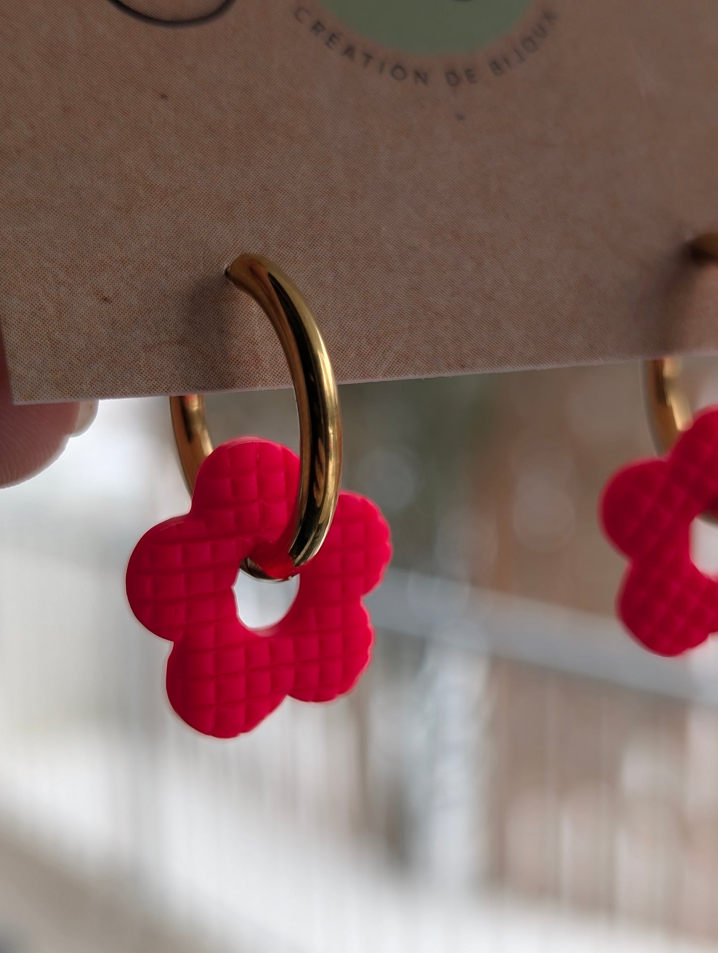 Floral hoop earrings