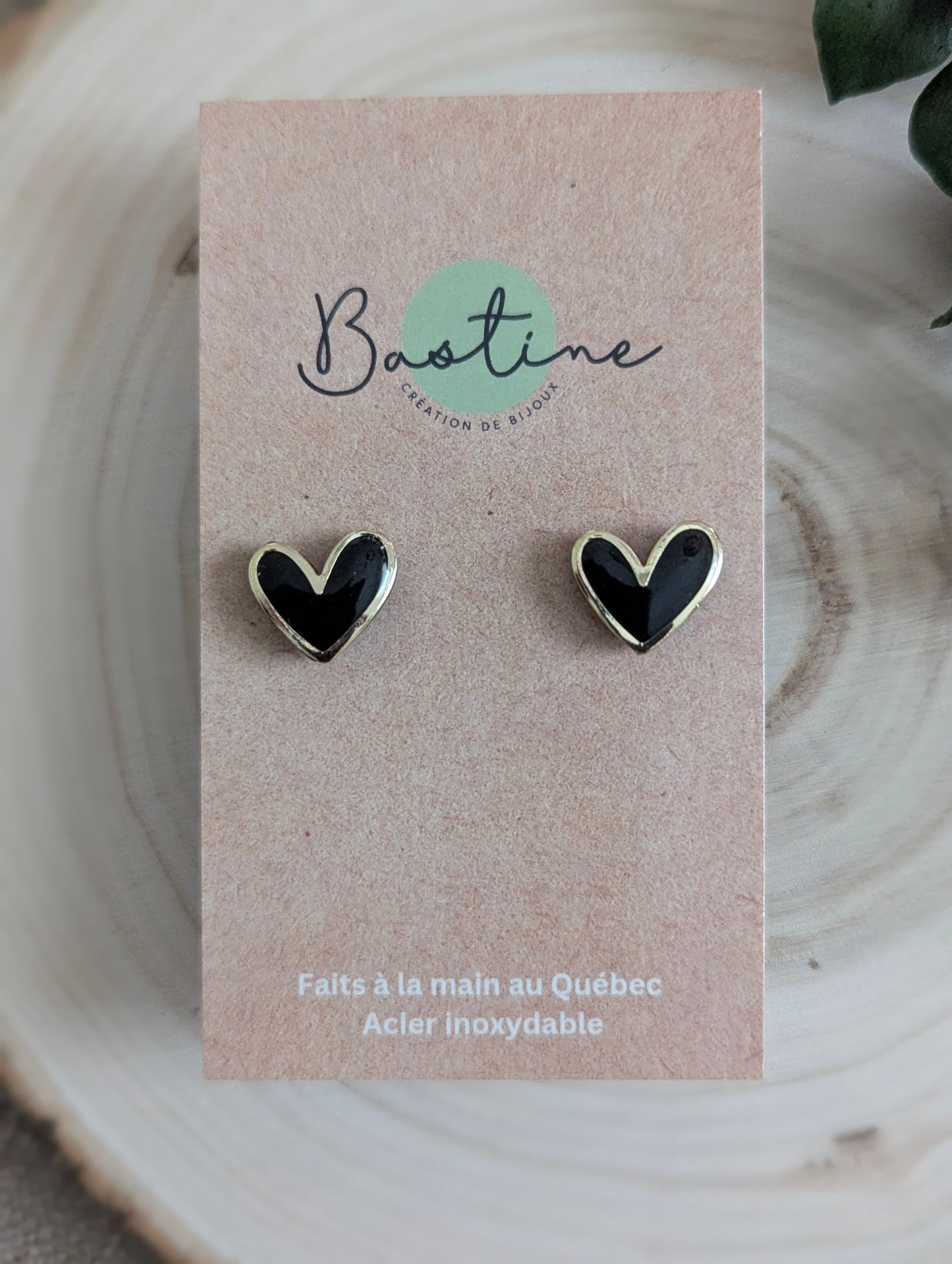 Hearts with Charms - Hypoallergenic Stainless Steel Polymer Clay Stud Earrings
