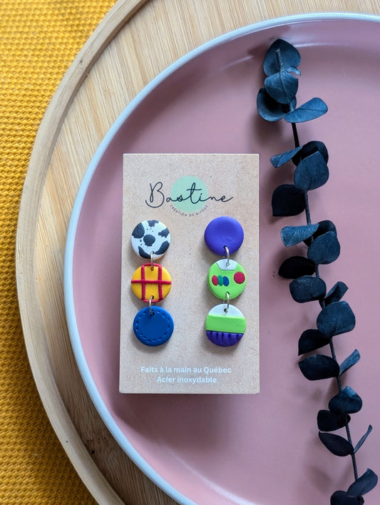 Toy Story - Polymer clay and hypoallergenic stainless steel dangle earrings