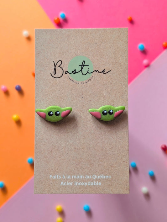 HP - Polymer clay and hypoallergenic stainless steel stud earrings