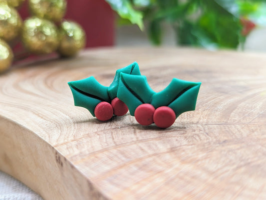Christmas - Holly leaf buttons