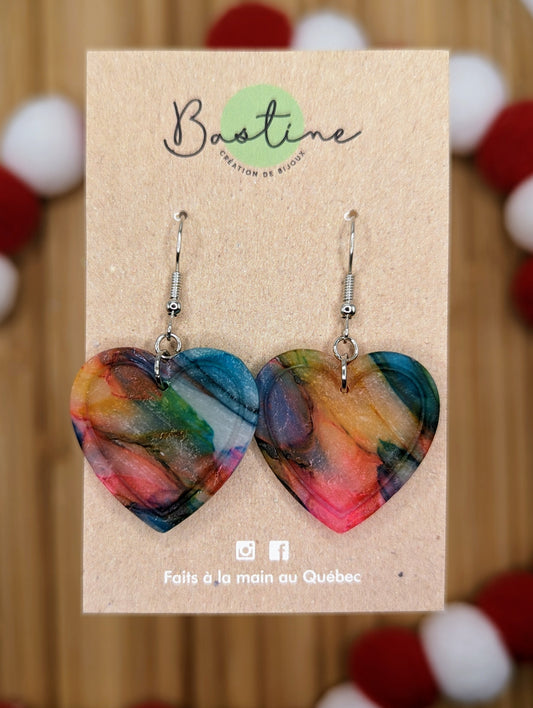 Multicolor - Heart pendants