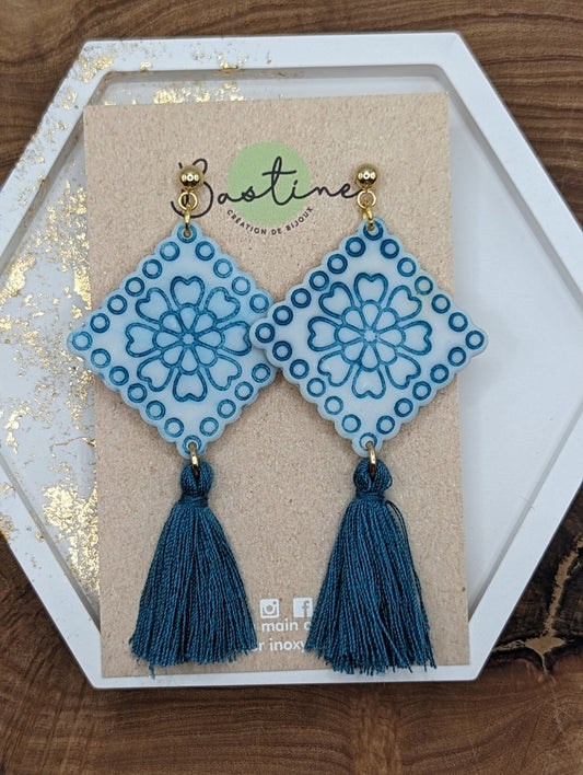 Mexican tiles - Turquoise pendants