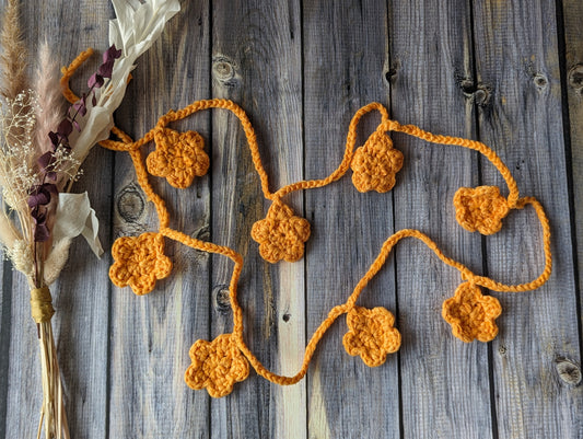 Orange star banner - crochet