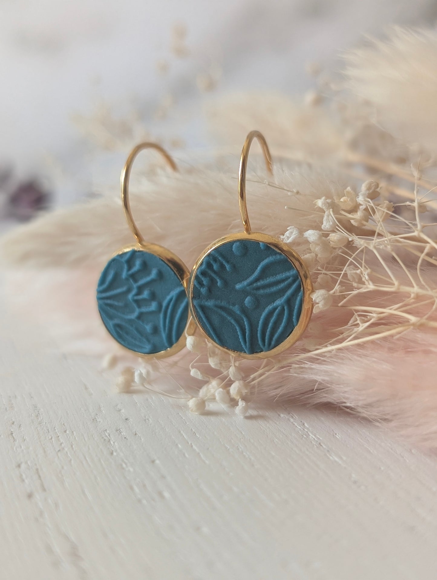 Lydia turquoises - Boucles d'oreilles pendantes argile polymère et acier inoxydable hypoallergène (Copie)