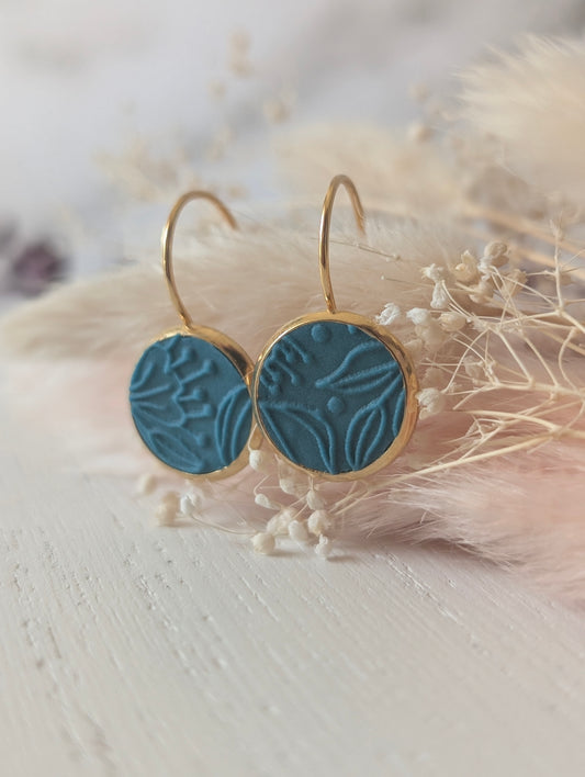 Lydia turquoises - Boucles d'oreilles pendantes argile polymère et acier inoxydable hypoallergène (Copie)