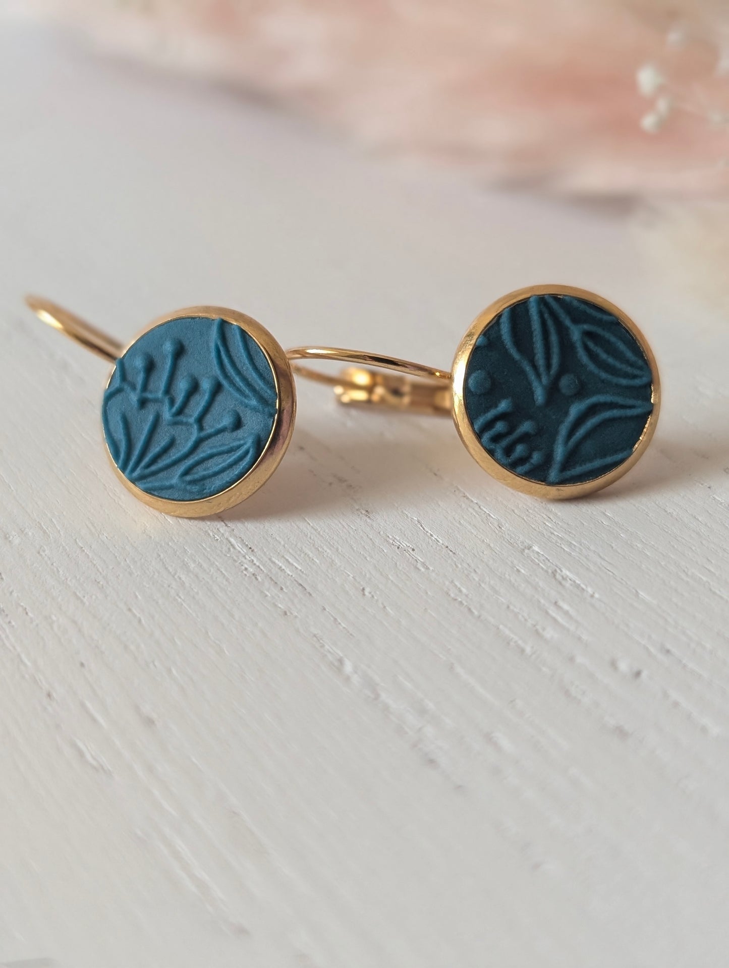 Lydia turquoises - Boucles d'oreilles pendantes argile polymère et acier inoxydable hypoallergène (Copie)