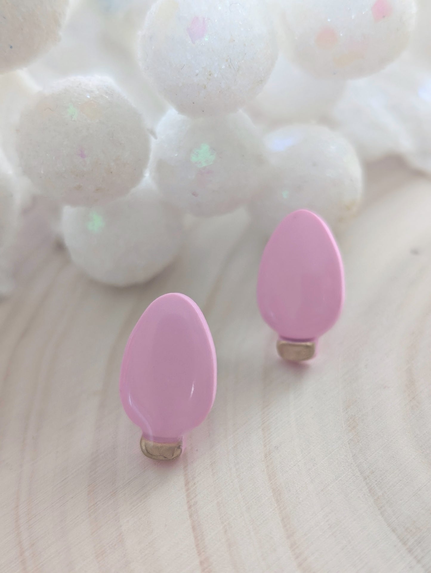 Lumière de Noël - Boucles d'oreilles studs en argile polymère et acier inoxydable hypoallergène