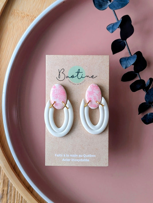 Romantic Pendants - Hypoallergenic Stainless Steel Polymer Clay Dangle Earrings