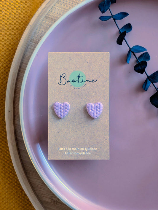 PROMO - Coeur en laine lilas