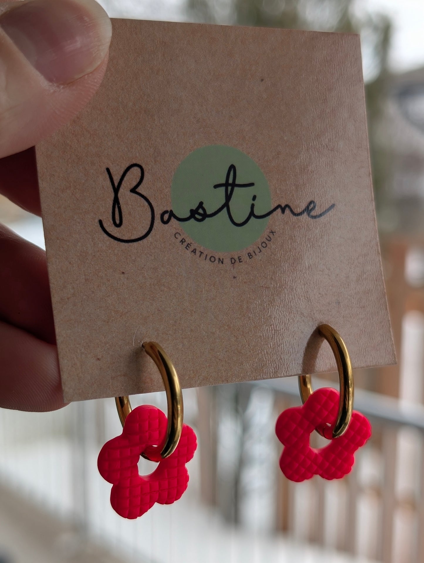 Floral hoop earrings