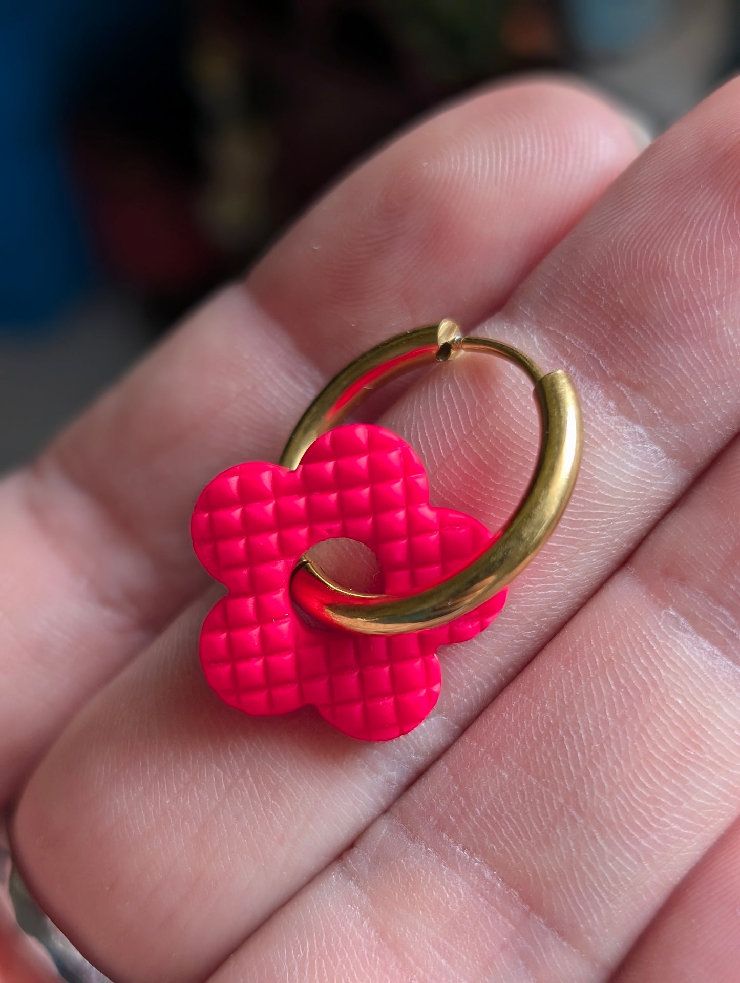 Floral hoop earrings