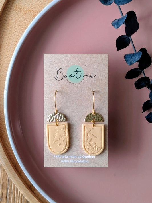 Jade - Hypoallergenic stainless steel polymer clay dangle earrings