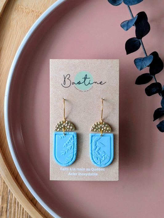 Jade - Hypoallergenic stainless steel polymer clay dangle earrings