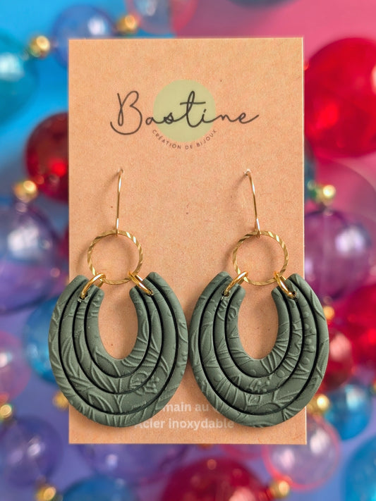 Joséphine - Polymer clay and stainless steel dangling earrings